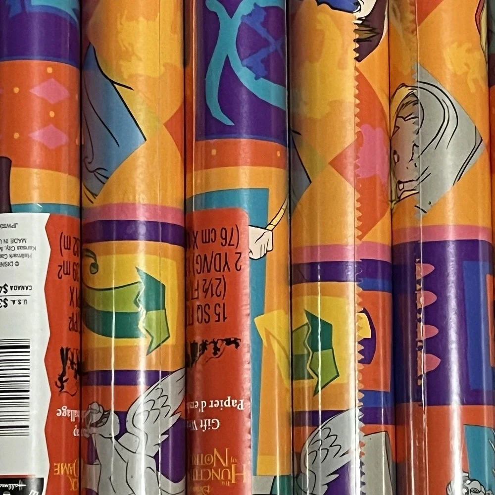 Vintage 1996 Disney Hunchback of Notre Dame Wrapping Paper NOS Sealed 15 Sq Ft